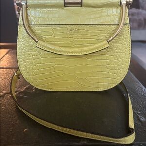 Lauren Ralph Lauren Croc-Embossed Crossbody Bag in Yellow